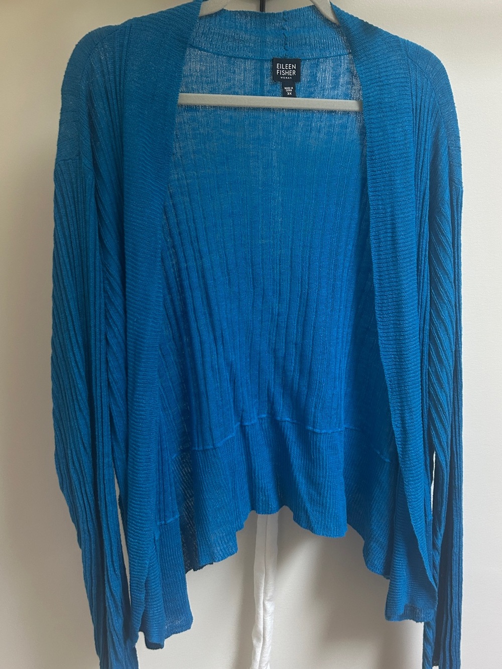 Eileen Fisher Bright Blue Open-Front Lightweight Cardigan